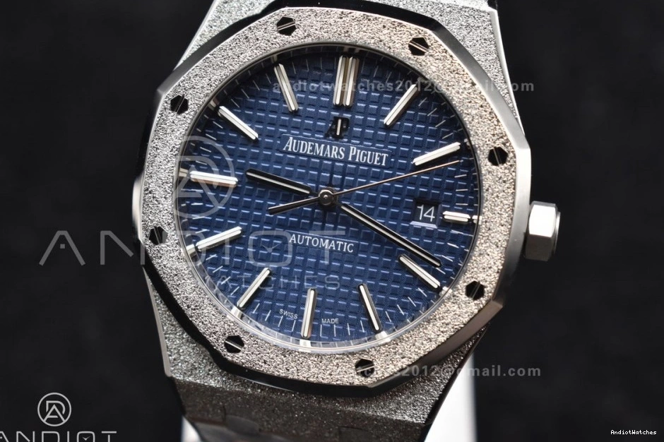 SS ZF 1:1 A Best 1095 Edition Case Textured Oak SS on Royal Frosted Versatile Blue 41mm Bracelet 15400 Dial 0412